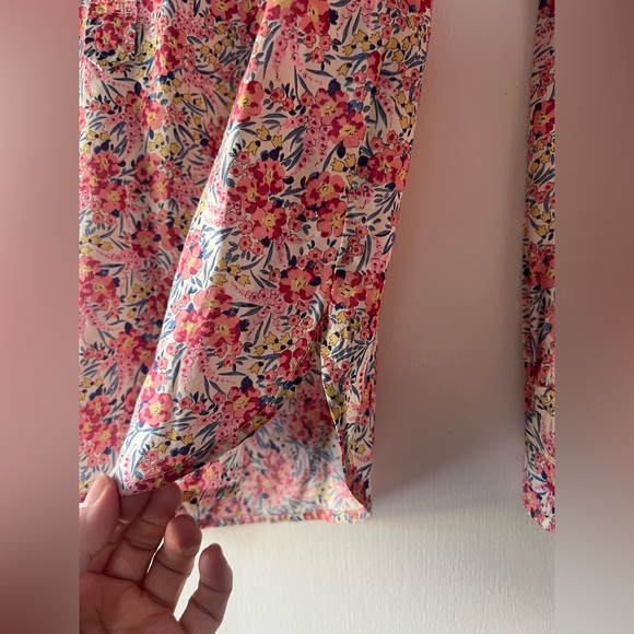 J Crew x Liberty London Fabric Popover Shirt Swirling Petals Floral Pink Size 00 - Picture 7 of 9